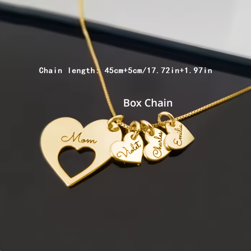 Personalized Heart-Shaped Mom Name Necklace